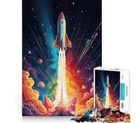 Rompecabezas Viaje Espacial Arcoíris de 1000 Piezas para Adolescentes Mejora la Memoria Fácil de Usar Bordes limpios Sorpresa navideña (38x52cm)