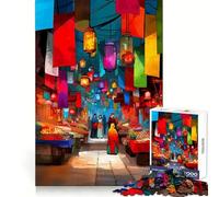 Rompecabezas Vibrant Market Street de 1000 Piezas para Adolescentes: Pensamiento estratégico, Escapada Serena, Diseño Limpio y reflexivo para Navidad (50x75cm)