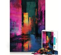 Rompecabezas Vibrante con Efecto Glitch para Adolescentes,1000 Piezas,Juego para estimular la Mente,ensamblaje Firme y Seguro,Actividad para Fortalecer los Lazos Familiares (50x75cm)