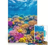 Rompecabezas Vibrante de Arrecife de Coral de 1000 Piezas Diversión para ejercitar la Memoria Bordes Lisos Encaje Forma Divertida de llenar Las Horas Libres (38x26cm)
