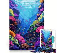 Rompecabezas Vibrante de Arrecife de Coral de 1000 Piezas para Adolescentes Juego para estimular la Mente Montaje Firme y Seguro Actividad Divertida para Toda la Familia (38x26cm)