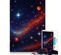 Rompecabezas Vibrante de Galaxia con Planetas y Estrellas de 1000 Piezas para Adultos Juego de Habilidad Mental Corte láser para un Ajuste Actividad gratificante para días lluviosos (50x75cm)