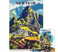 Rompecabezas Vibrante de Machu Picchu de 1000 Piezas Juego cognitivo Divertido Troquelado de Alta precisión aliviar el estrés (50x75cm)