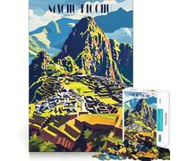 Rompecabezas Vibrante de Machu Picchu de 1000 Piezas,Juguete de construcción Focus,Ajuste Firme,Montaje Seguro,Juguete de Entretenimiento para Interiores (38x26cm)