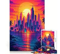 Rompecabezas Vibrante de Paisaje Urbano al Atardecer de 1000 Piezas para Adolescentes Fortalece el Cerebro Escape Tranquilo Encaje Firme Feliz Navidad (50x75cm)