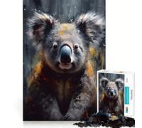 Rompecabezas Vibrante de Pintura al óleo de Koala para Adolescentes,1000 Piezas,Juego para estimular la Mente,ensamblaje Firme y Seguro,Actividad para Fortalecer los Lazos Familiares (50x75cm)
