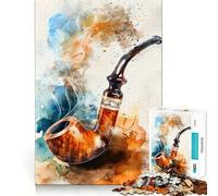 Rompecabezas Vibrante de Pipa para Fumar para Adultos,1000 Piezas,Juego de concentración Mental,Corte de precisión,Bordes Suaves,desafío Divertido para el Tiempo de Espera (50x75cm)