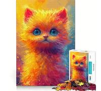 Rompecabezas Vibrante Mirada Felina de 1000 Piezas para Adultos Juego Divertido y fácil de armar Ideal para divertirse en Familia Actividad Nocturna (38x26cm)