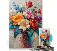 Rompecabezas Vibrante Sinfonía de Flores para Adultos,1000 Piezas,Juego para ejercitar la Mente,Corte de precisión,Bordes Suaves,desafío Divertido para Pasar el Tiempo (38x52cm)