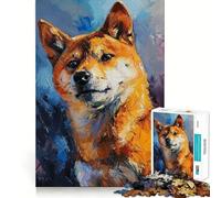 Rompecabezas Vibrantes con Retratos de Shiba Inu para Adultos,1000 Piezas,Juego de Memoria Cerebral,Corte Fino,Acabado Premium,una Forma entretenida de Pasar Las Horas Libres (50x75cm)