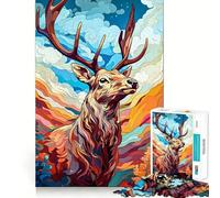 Rompecabezas Vibrantes de Ciervos de Las Tierras Altas para Adultos Juego Think Boost de 1000 Piezas Estructura de Encaje precisa Fácil de Aprender Diversión para Toda la Familia (38x26cm)