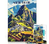 Rompecabezas Vibrantes de Machu Picchu de 1000 Piezas para Adolescentes Juego Divertido y fácil de armar Sin Espacios Actividad Nocturna Familiar (38x52cm)