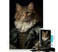 Rompecabezas Victoriano de Gato para Adultos,1000 Piezas,Juego para ejercitar la Mente,Corte de precisión,Bordes Suaves,desafío Divertido para Pasar el Tiempo (38x26cm)