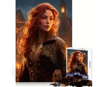 Rompecabezas Victoriano Steampunk de Pelirroja de 1000 Piezas para Adolescentes Juguete para desarrollar la lógica y el Sentido común Pasatiempo Relajante Bordes Lisos Regalo Premium (38x52cm)