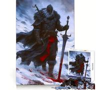 Rompecabezas Viking Berserk Snow Knight para Adolescentes 1000 Piezas Entrenamiento Inteligente Tiempo Libre Feliz Corte Impecable Feliz Navidad (38x52cm)