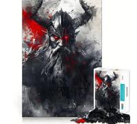 Rompecabezas Viking Berserk Warrior para Adultos,1000 Piezas,Juego de Memoria,Ajuste Firme,Montaje Seguro,Juego de construcción de Conexiones significativas (38x26cm)