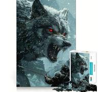 Rompecabezas Viking Fenrir Wolf,1000 Piezas,Juego Divertido sin Rebabas,Piezas de Corte Limpio,portátil,Ideal para Viajes (38x26cm)