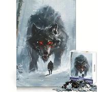 Rompecabezas Viking Fenrir Wolf de 1000 Piezas Desarrolla la Capacidad cognitiva Un pasatiempo Tranquilo Cierre sólido Navidad (38x52cm)