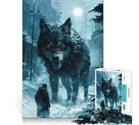 Rompecabezas Viking Fenrir Wolf de 1000 Piezas para Adolescentes Diversión,tamaño Uniforme,Piezas precisas Actividad Relajante para Grupos en Interiores (50x75cm)