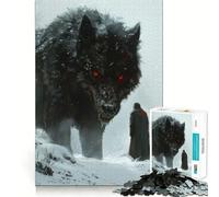 Rompecabezas Viking Fenrir Wolf para Adolescentes,1000 Piezas,Juego de Memoria Mental,Cierre Seguro,sin Piezas Sueltas,Ideal para Viajar, ejercitar la Mente (50x75cm)