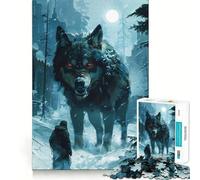 Rompecabezas Viking Fenrir Wolf para Adolescentes,1000 Piezas,Mejora la Capacidad Mental,Juego,tamaño Uniforme,Piezas precisas,diversión Familiar,Actividad Nocturna (38x26cm)