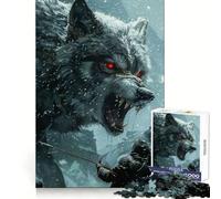 Rompecabezas Viking Fenrir Wolf para Adultos, 1000 Piezas, Ejercicio Mental, Entretenimiento placentero, Corte preciso, Regalo de cumpleaños (38x26cm)