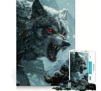 Rompecabezas Viking Fenrir Wolf para Adultos,1000 Piezas,Juego de Memoria,Ajuste Firme,Montaje Seguro,Juego de construcción de Conexiones significativas (38x52cm)