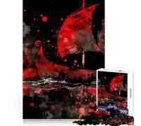 Rompecabezas Viking Red Boat de 1000 Piezas para Adolescentes Ideal para Relajarse y divertirse Temporada (38x52cm)