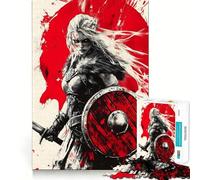 Rompecabezas Viking Shieldmaid para Adultos de 1000 Piezas,Divertido Juego de Memoria,componentes Resistentes y de Corte Limpio, aliviar el estrés (38x52cm)