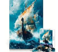 Rompecabezas Vikingos Navegando para Adultos, 1000 Piezas, Concentración Mental, Tiempo Libre Agradable, Ajuste, Sorpresa Festiva (50x75cm)