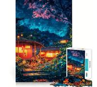 Rompecabezas Village Night,1000 Piezas,Juego de concentración Mental,Corte de precisión,Bordes Suaves,Juego para Crear Conexiones significativas (50x75cm)