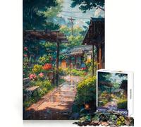 Rompecabezas Village Rain de 1000 Piezas para Adultos, Ideal para Relajarse y desconectar (50x75cm)