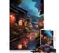 Rompecabezas Village Rain Street de 1000 Piezas para Adultos, Clear Recall, Momento Relajante, Ajuste Perfecto, Regalo considerado (38x26cm)