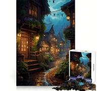 Rompecabezas Village Rain Street para Adolescentes, 1000 Piezas, estimulación cognitiva, relajación acogedora, Cierre Seguro, Regalo significativo (50x75cm)