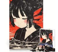 Rompecabezas Vintae Axolotl Anime Girl de 1000 Piezas para Adolescentes Ejercicio Mental, pasatiempo Relajante Navidad (50x75cm)