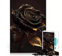 Rompecabezas Vintage Black Rose de 1000 Piezas Juego para ejercitar la Mente Artesanía de Corte experta Un pasatiempo Fascinante para los Momentos de Ocio (38x26cm)