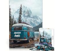 Rompecabezas Vintage Camper Van de Mountain Lake para Adolescentes 1000 Smart Training Happy Idle Time Flawless Cut Joyful Xmas (50x75cm)