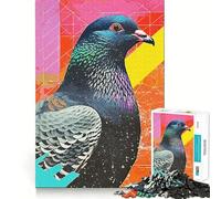 Rompecabezas Vintage Collage Paloma de 1000 Piezas Juego para ejercitar la Mente Artesanía de Corte experta Un pasatiempo Fascinante para los Momentos de Ocio (50x75cm)