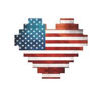 Rompecabezas vintage con diseño de bandera de Estados Unidos con forma de corazón para el día de San Valentín, cumpleaños, boda