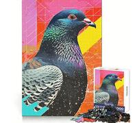 Rompecabezas Vintage con diseño de Paloma y Collage, 1000 Piezas, para Adultos Ejercicio cognitivo Entretenimiento sin complicaciones Sin Bordes ásperos Regalo Memorable (38x52cm)