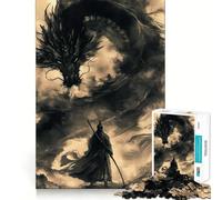 Rompecabezas Vintage de 1000 Piezas con diseño de dragón samurái para Adolescentes Juguete Intelectual para la relajación Mental Corte de Calidad Regalo Ideal para Las Fiestas (38x26cm)