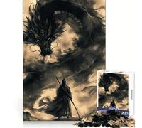 Rompecabezas Vintage de 1000 Piezas con diseño de dragón samurái para Adultos Juguete Inteligente para el hogar Corte Suave Sorpresa navideña (38x52cm)