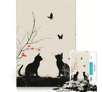 Rompecabezas Vintage de 1000 Piezas con diseño de Gatito para Adolescentes Juguete de lógica Que estimula la Mente y relaja Bordes definidos Regalo Ideal para cumpleaños 38x52cm
