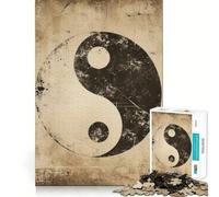 Rompecabezas Vintage de 1000 Piezas con el símbolo del Yin Yang para Adultos Juego de Memoria Cerebral Encaje Huecos Actividad Relajante para desconectar (38x26cm)