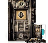 Rompecabezas Vintage de 1000 Piezas con Forma de cajero automático de Bitcoin Juguete Que desafía la Mente Troquelado de Alta precisión Un Reto Divertido para Pasar el Tiempo de Espera (38x26cm)