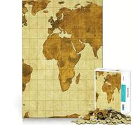 Rompecabezas Vintage de 1000 Piezas con Mapa del Viejo Mundo para Adolescentes Juguete para desarrollar la lógica y la Capacidad de relajación Corte preciso Regalo Ideal (38x26cm)