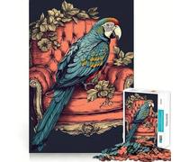 Rompecabezas Vintage de 1000 Piezas con sofá Rojo de Loro para Adultos Desarrolla la Capacidad Mental, entretiene y Ofrece (50x75cm)