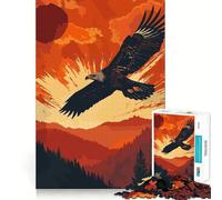 Rompecabezas Vintage de águila Volando,1000 Piezas,Juguete para desarrollar la Capacidad cognitiva,Superficie Lisa y sin Rebabas,Actividad Relajante para Grupos en Interiores (38x52cm)