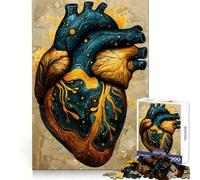 Rompecabezas Vintage de Arte anatómico del corazón de 1000 Piezas para Adolescentes Ejercicio Mental, pasatiempo Relajante, tamaño (38x52cm)
