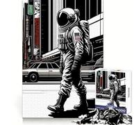 Rompecabezas Vintage de Astronauta de 1000 Piezas para adolescentesPiensa Que el Tiempo de Entrenamiento está Bien empleadoBordes definidosRegalo Festivo (50x75cm)